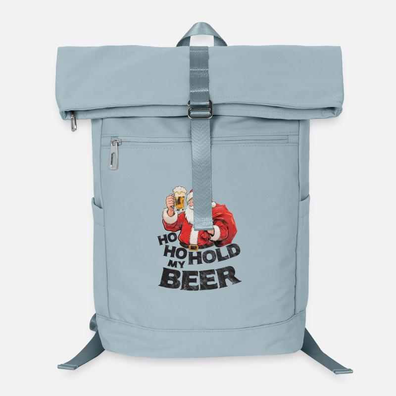 Weihnachtsmann mit Bier Spruch Ho Ho Hold my Beer Laptop-Rucksack 