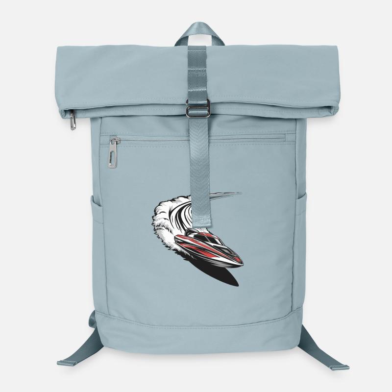  Dynamisches Motorboot Motiv mit Action und Laptop-Rucksack 