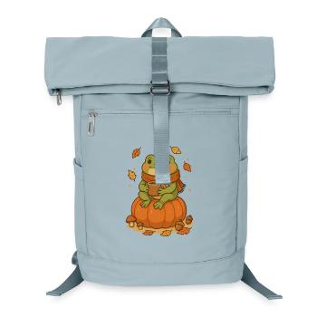 Autumn Frog – Cozy Frog with Pumpkin - Laptop Backpack - ice blue - Front