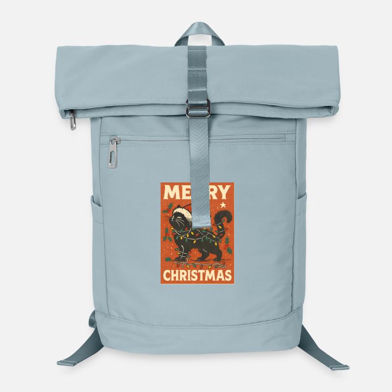 Frohe Weihnachten Katze mit Lichtern Laptop-Rucksack 