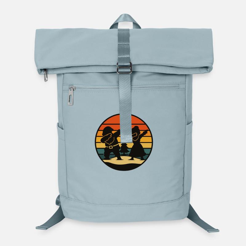 Dabbing Weihnachtsmann & Mrs Claus Retro Shirt Laptop-Rucksack 