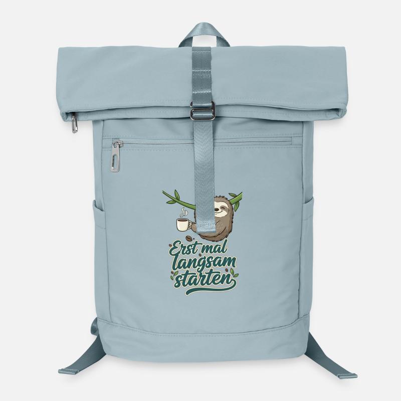Slow Start Sloth Coffee - Laptop Backpack - ice blue