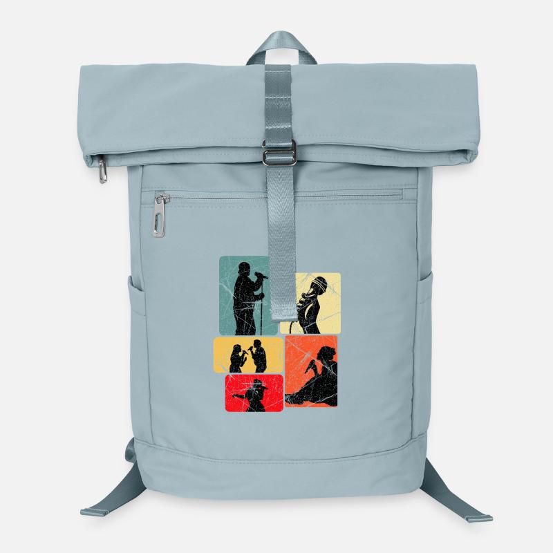 Silhouettes de chanteuses pop art Sac à dos ordinateur
