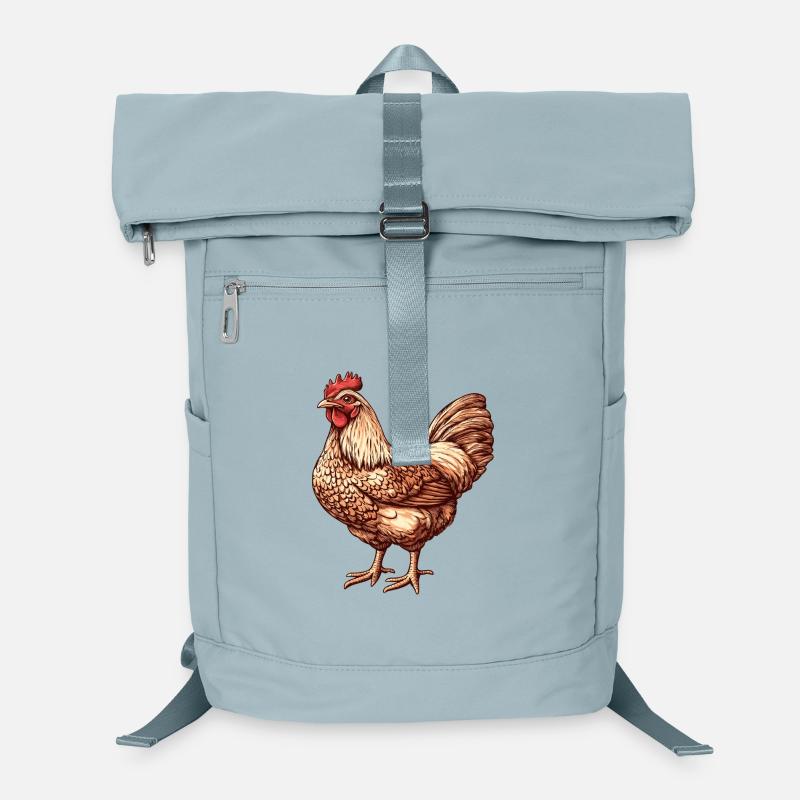 Vibrant Chicken Illustration Laptop Backpack