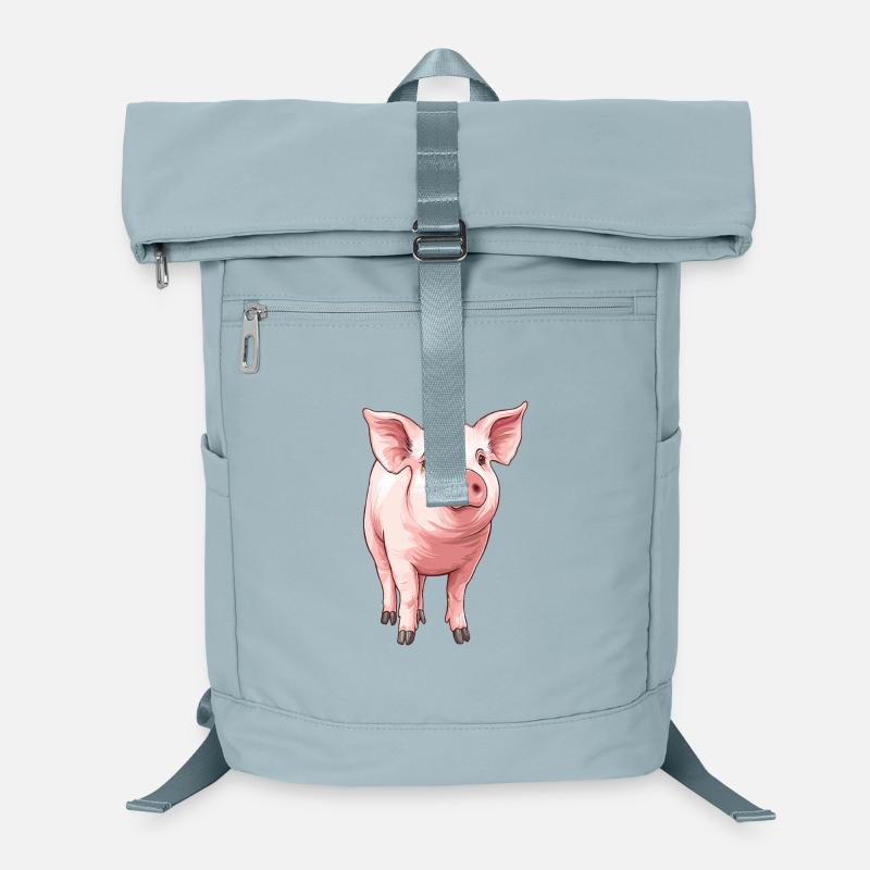 Portrait du cochon rose Sac à dos ordinateur