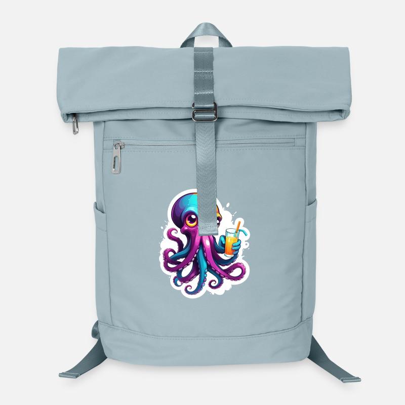 Colorful octopus with drink Laptop Backpack