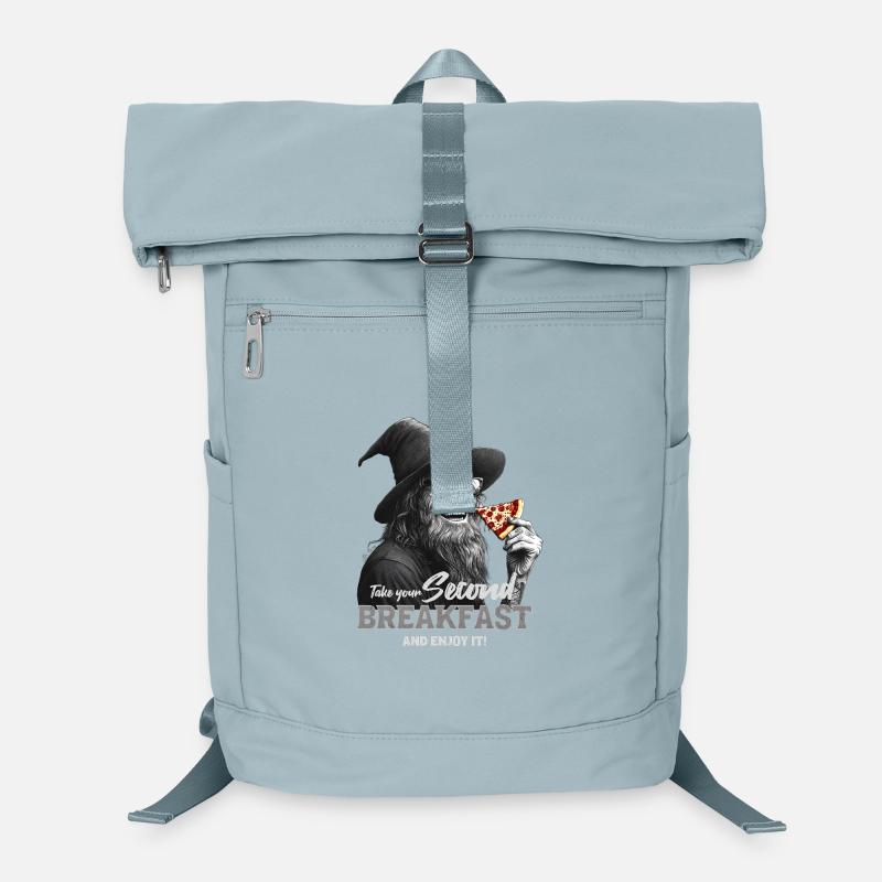 Lustiger Zauberer mit Pizza Laptop-Rucksack 