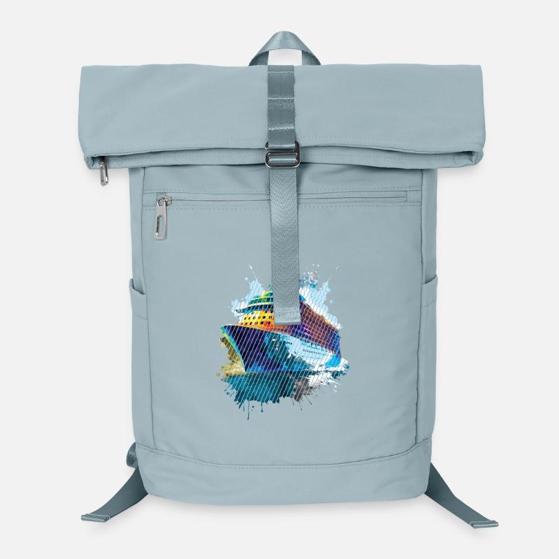 Schiff in buntem Aquarell Laptop-Rucksack 