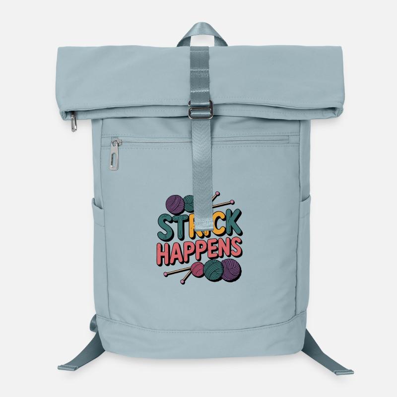 Strick Happens buntes Design mit Wolle Laptop-Rucksack 