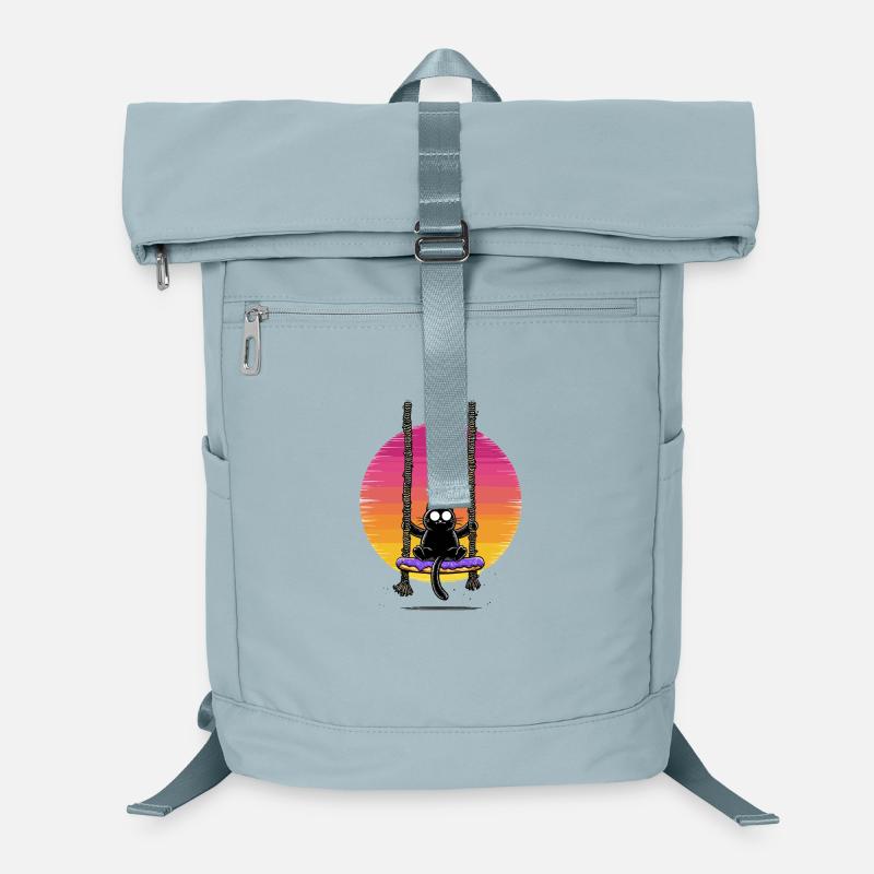Cat on Swing Sunset Laptop Backpack
