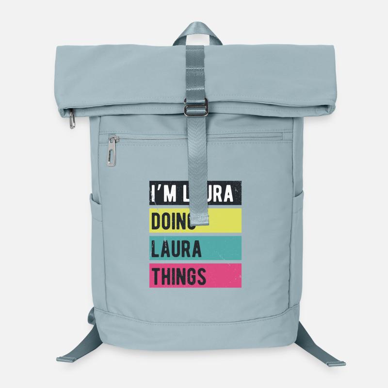 Ich bin Laura und mache Laura Dinge Retrofarben Laptop-Rucksack 