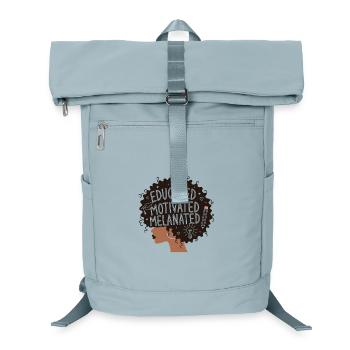 Educated Motivated Melanated Afro Woman  - Laptop Backpack - ice blue - Front