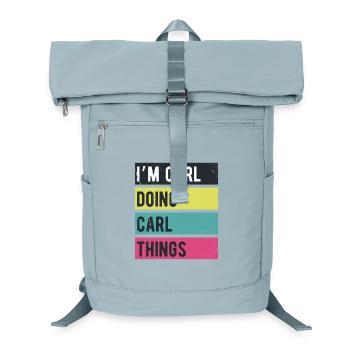 Ich bin Carl Mache Carl Dinge Retrofarben - Laptop-Rucksack  - Eisblau - Vorne