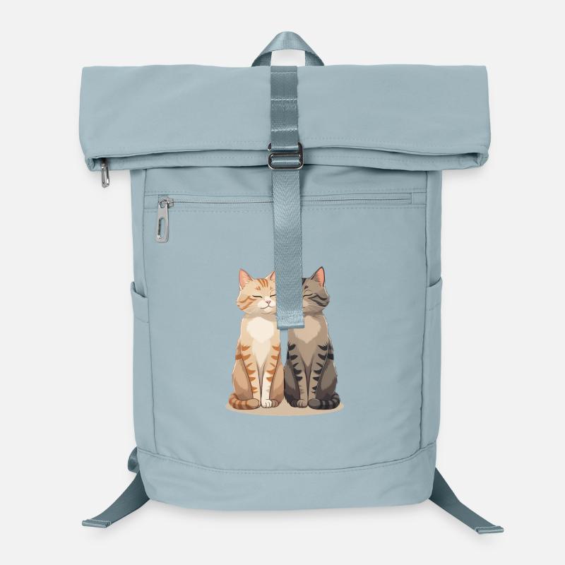 Deux chats amis heureux Sac à dos ordinateur