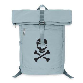 Klassischer Jolly Roger Piraten Totenkopf - Laptop-Rucksack  - Eisblau - Vorne