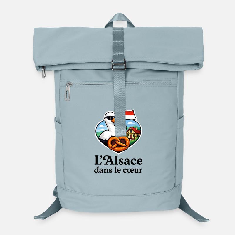 Elsass im Herzen Storchbrezel Laptop-Rucksack 