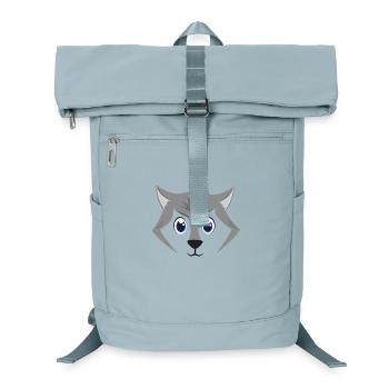 Niedliches Wolfsgesicht Kawaii Graues Holzwolf-Kostüm - Laptop-Rucksack  - Eisblau - Vorne