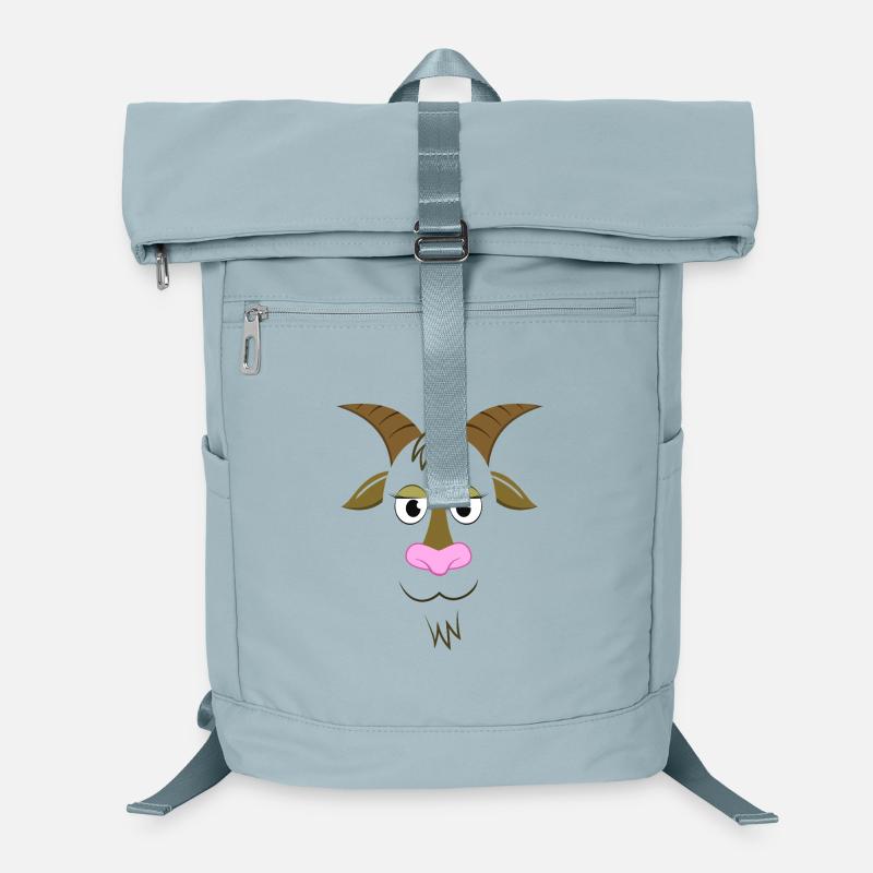 Illustration d’animaux de ferme avec visage de chèvre en dessin animé mignon Sac à dos ordinateur