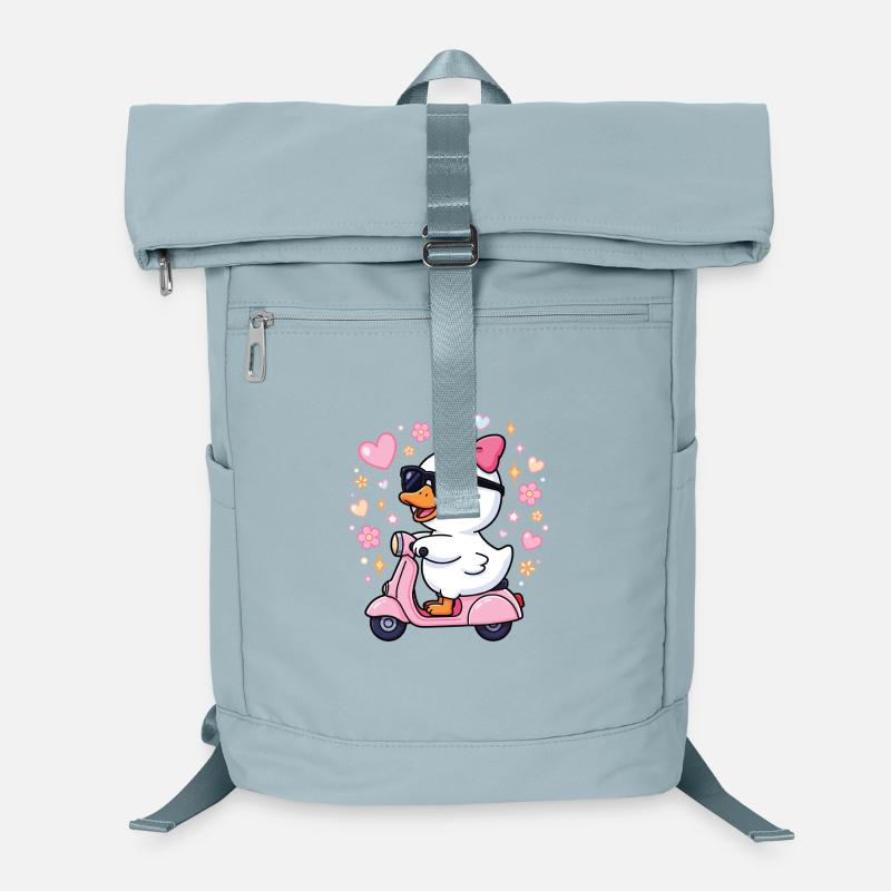 Ente auf pinkem Roller mit Schleife Laptop-Rucksack 