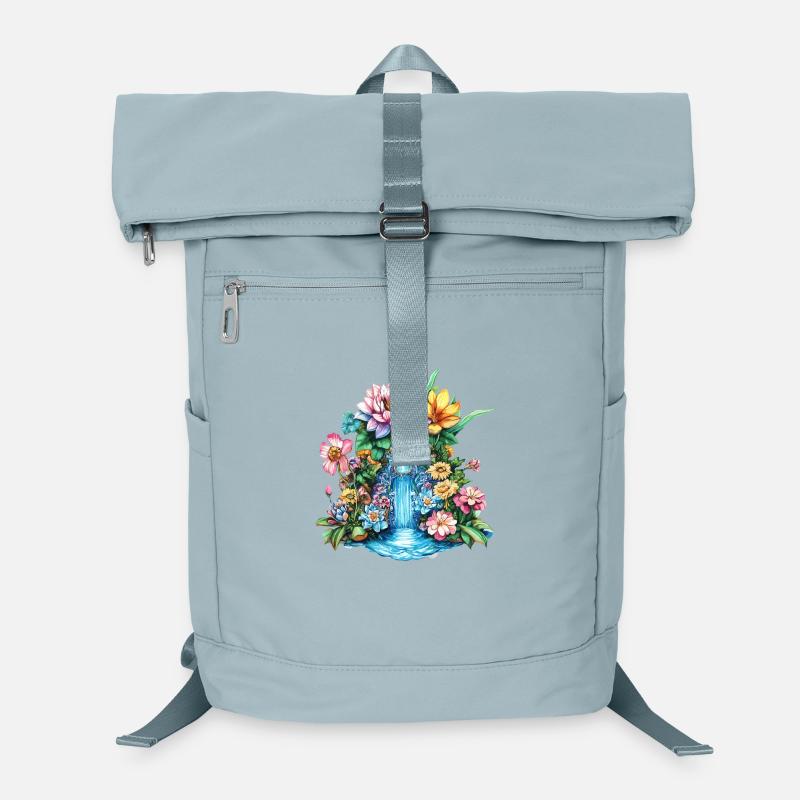 Blumenwasserfall Kaleidoskop Laptop-Rucksack 