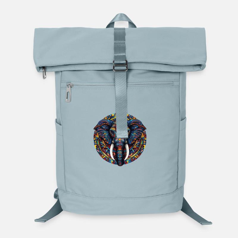Colorful Elephant Mandala Laptop Backpack