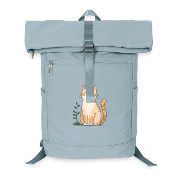 Fröhliche Orange Katze im Grün - Laptop-Rucksack  - Eisblau - Vorne