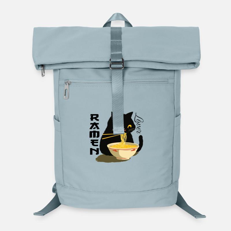 Ramen Lover - Schwarze Katze mit Nudeln Laptop-Rucksack 