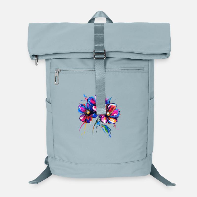 Buntes Blumenmotiv Farbexplosion Laptop-Rucksack 