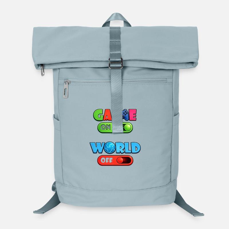 Game On – World Off | Conception du joueur avec manette Sac à dos ordinateur