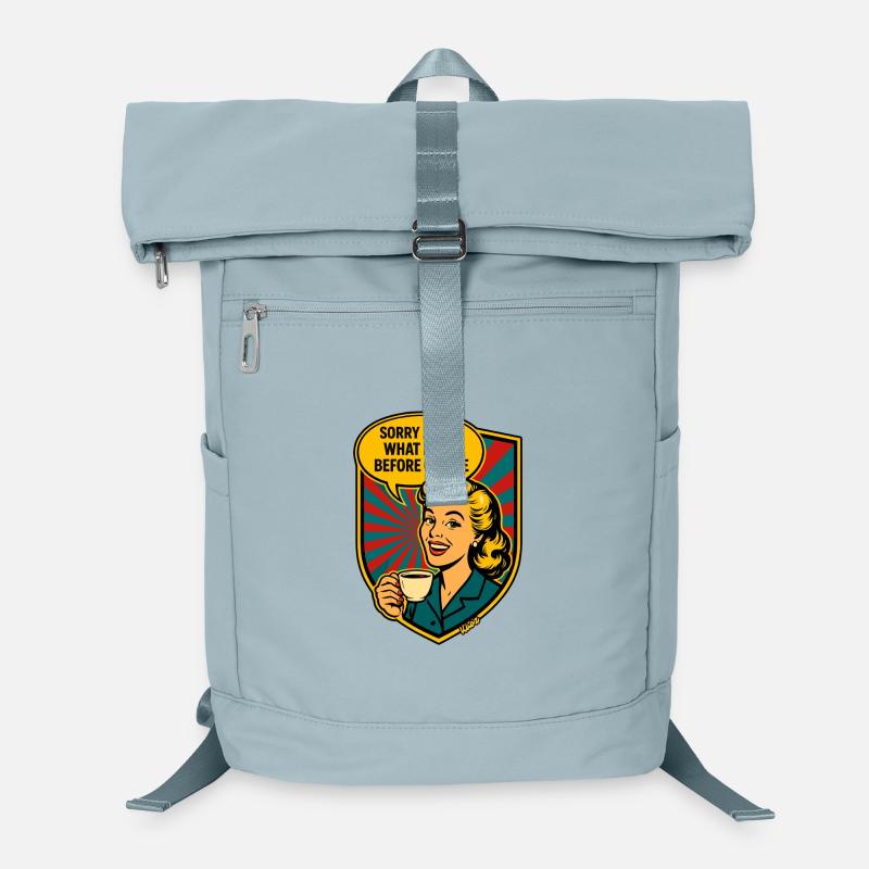 Bevor Kaffee – Retro Meme Laptop-Rucksack 
