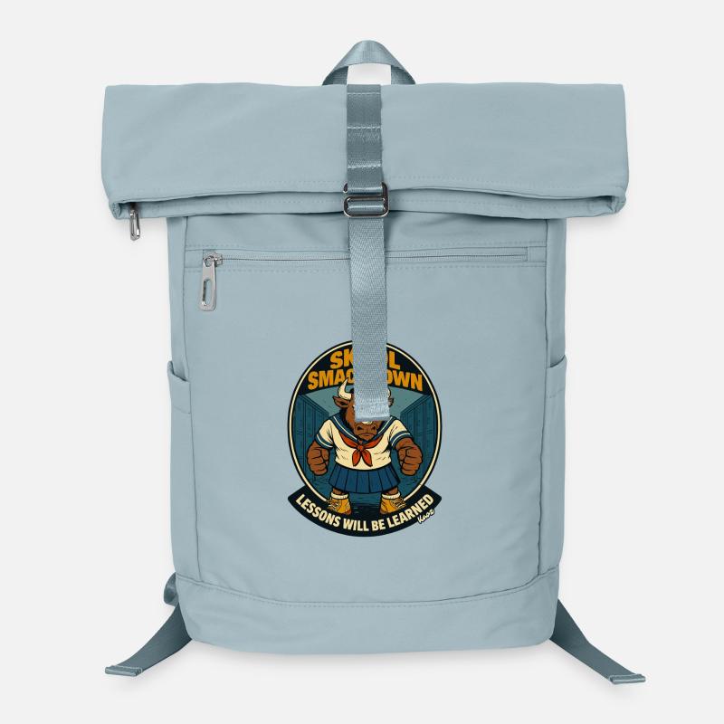 Schule in der Pause, Nashorn Bulle in Schuluniform Laptop-Rucksack 
