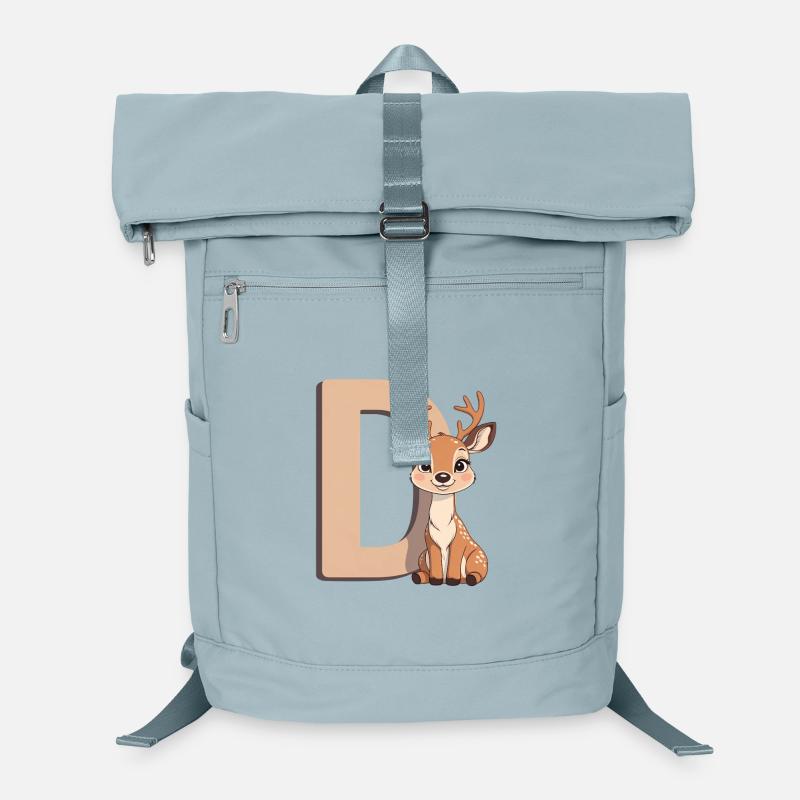 Dessin animé de Cerf D Lettre Câline D - Sac à dos ordinateur - bleu glacier