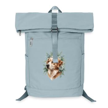Chien avec une couronne de fleurs - Sac à dos ordinateur - bleu glacier - Devant