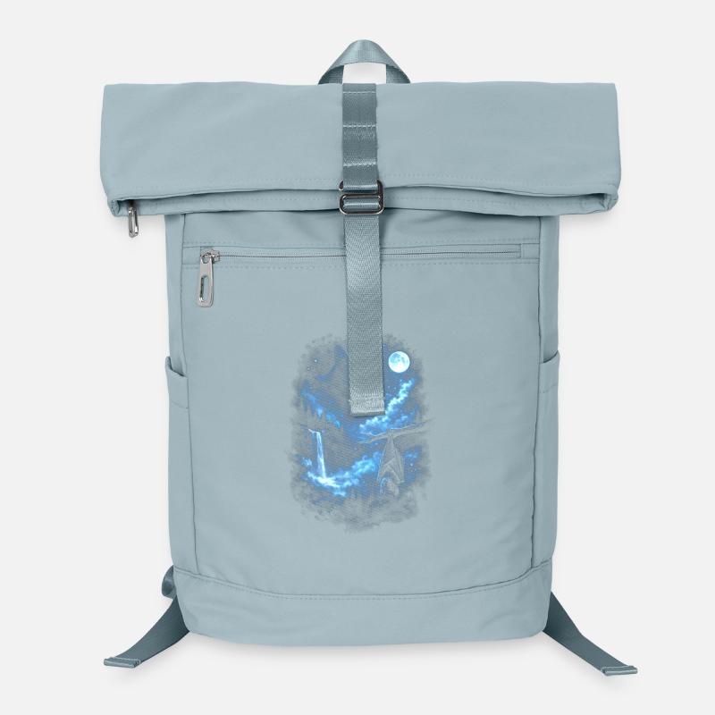 Loup Bleu de Nuit Clair de Lune Sac à dos ordinateur