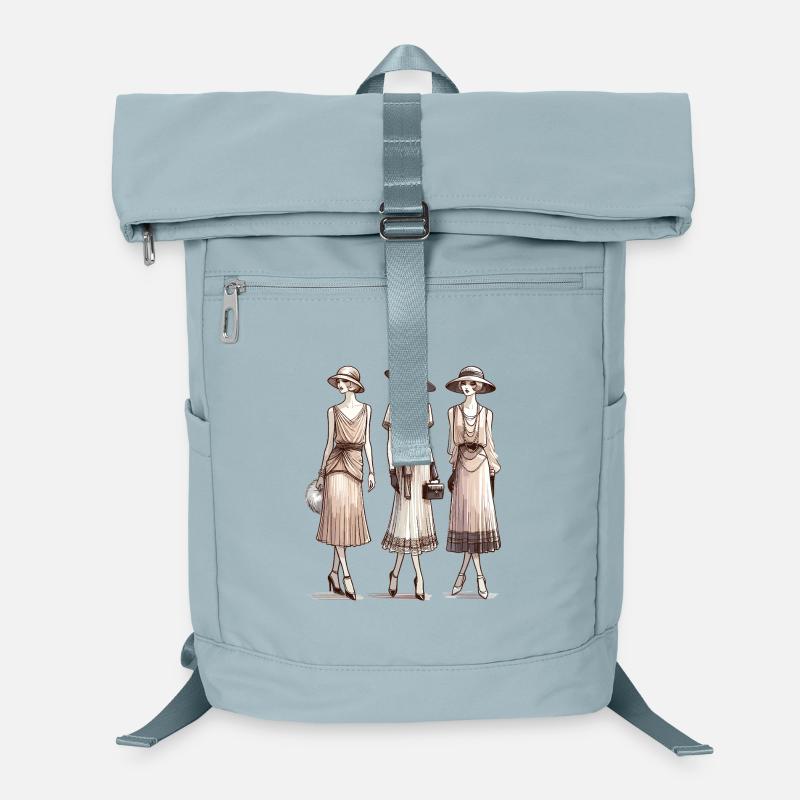 Flapper 1920s Beige Laptop Backpack