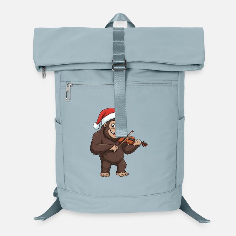 Christmas Bigfoot Sasquatch Playing Violin Laptop Backpack