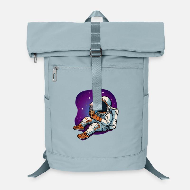 Weltraum-Astronaut genießt Eiscreme Laptop-Rucksack 