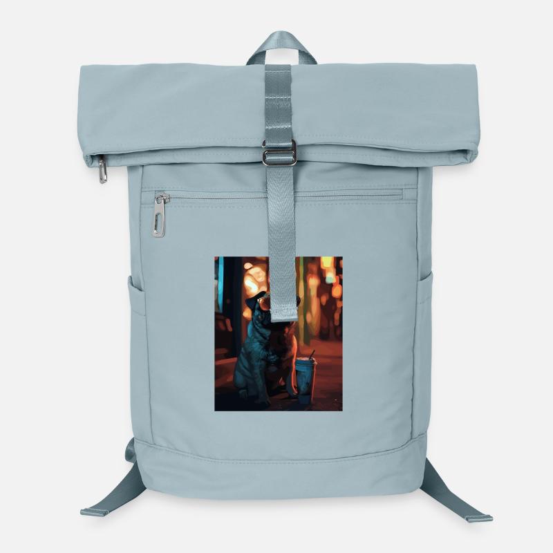 Mops mit Sonnenbrille und Eiskaffee Laptop-Rucksack 