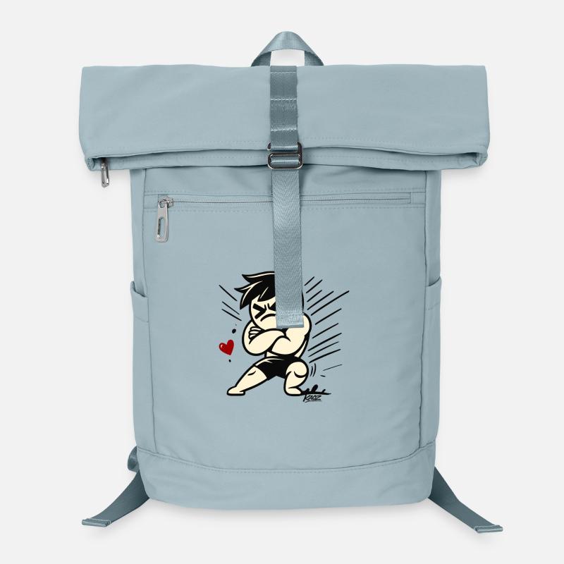 Comic Figur mit verschränkten Armen Laptop-Rucksack 