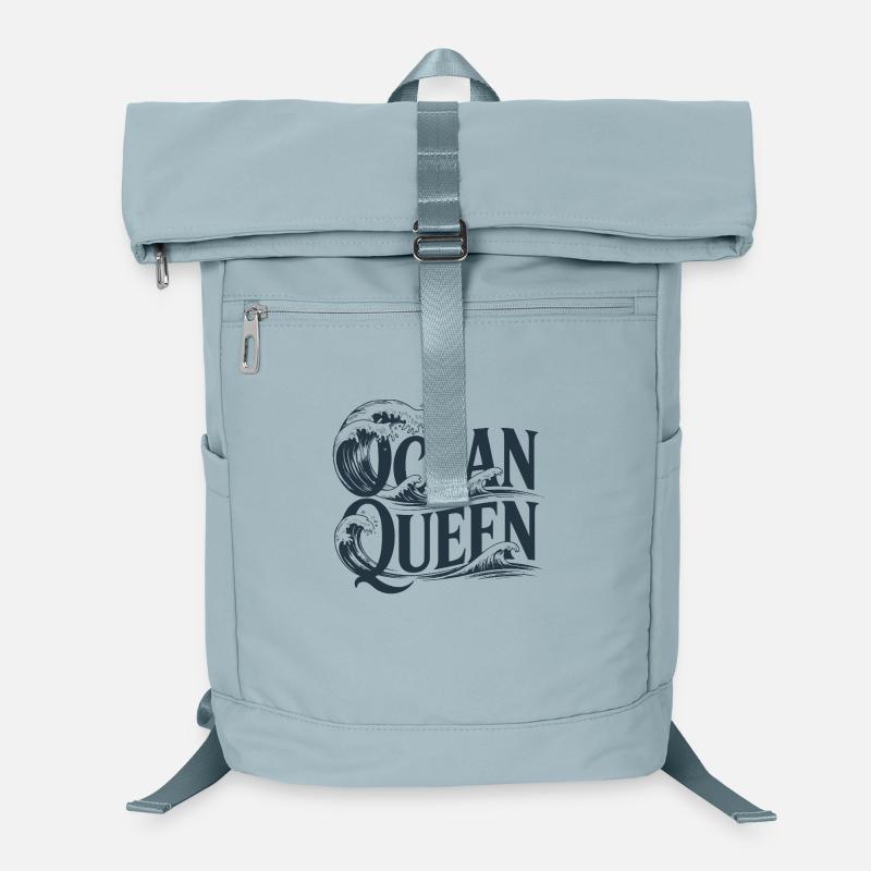 Ocean Queen - Waves Typography Design Laptop Backpack
