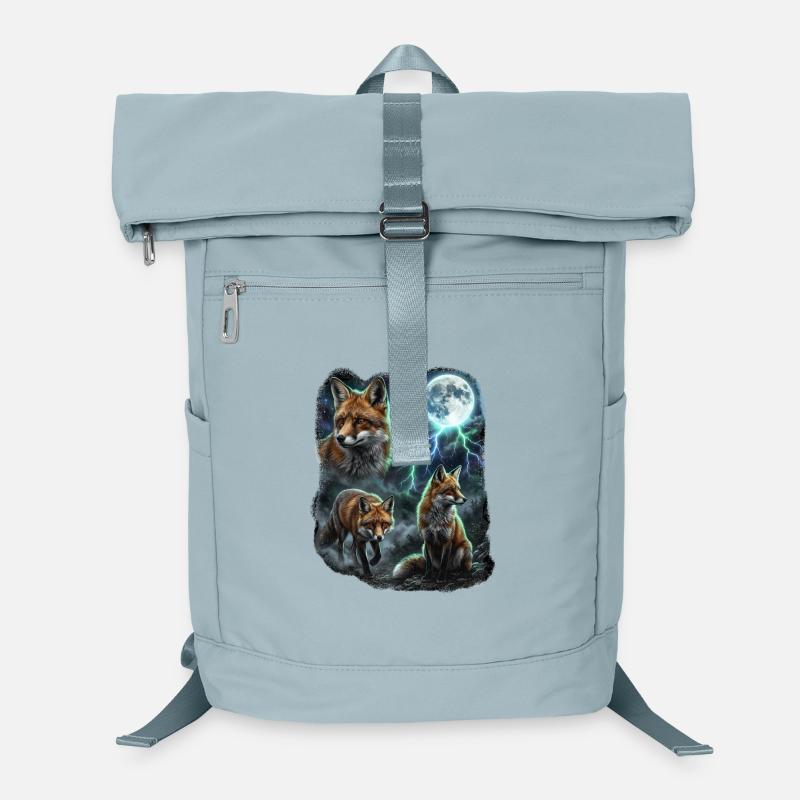 THREE Wild Foxes with Moon Wildlife Designs Laptop Backpack
