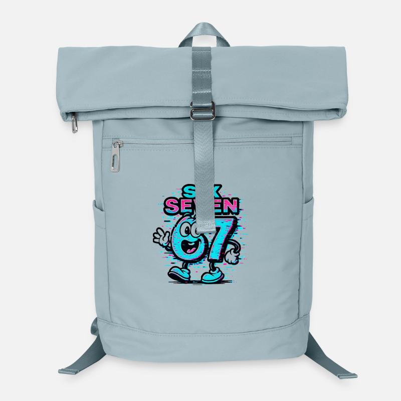 Six Seven 67 Meme Glitch Mascot Italian Brainrot Laptop Backpack