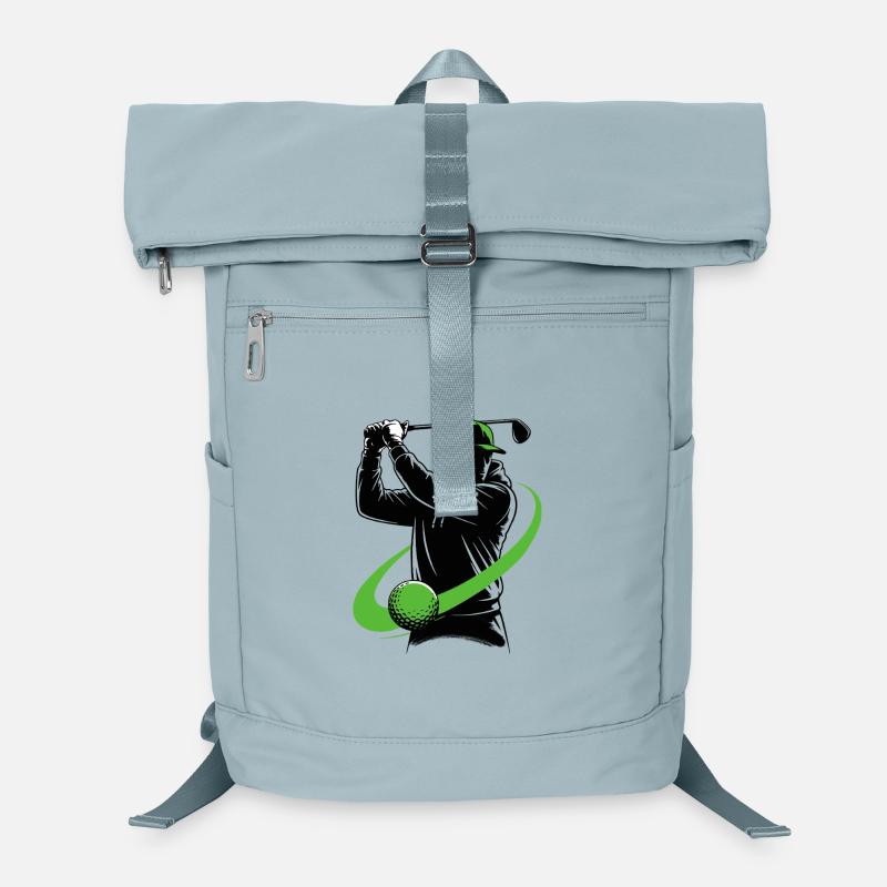 Golfer with a golf club – a dynamic swing. Laptop Backpack
