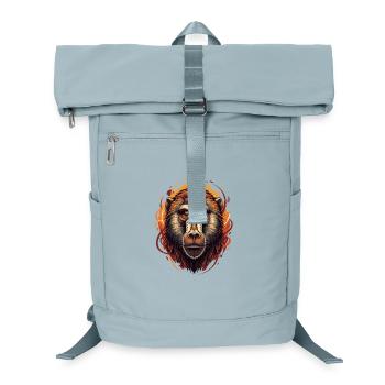 Pavian Affe Portrait - Laptop-Rucksack  - Eisblau - Vorne