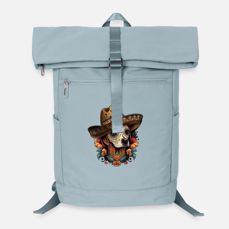 Sugar Skull Sombrero Dog Laptop Backpack