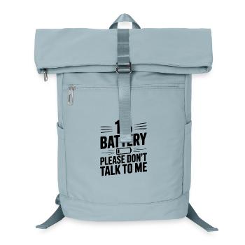 1% Akku. Bitte sprich nicht mit mir. - Laptop-Rucksack  - Eisblau - Vorne