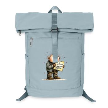 I survived another meeting Büro Humor Spruch - Laptop-Rucksack  - Eisblau - Vorne