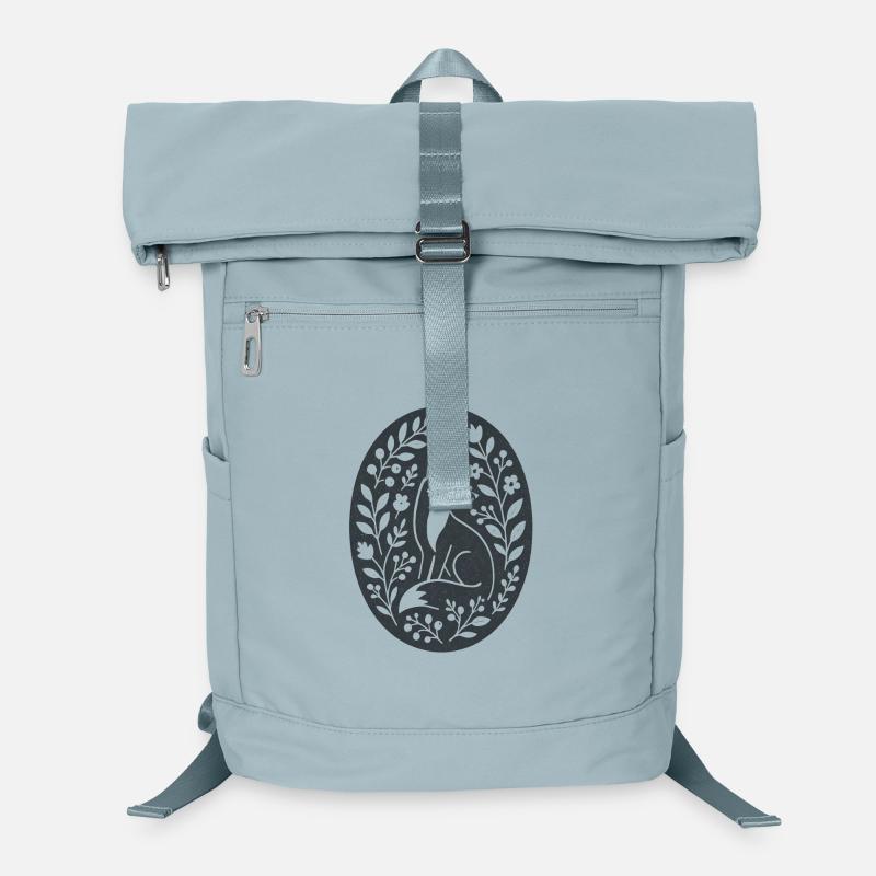 Fox | Forest Animals Flowers Folk Art Laptop Backpack