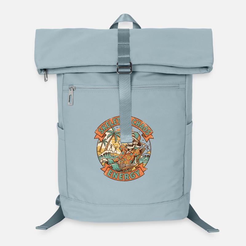 Skeleton Chaos Energy Retro Strand Grafik Laptop-Rucksack 