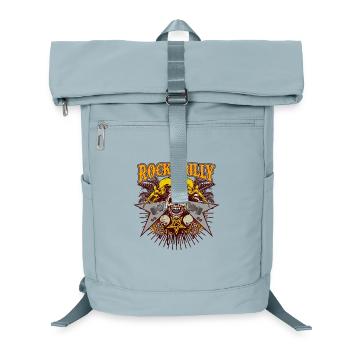 Rockabilly Skull Guitar Metal Star Retro Punk Art - Laptop Backpack - ice blue - Front